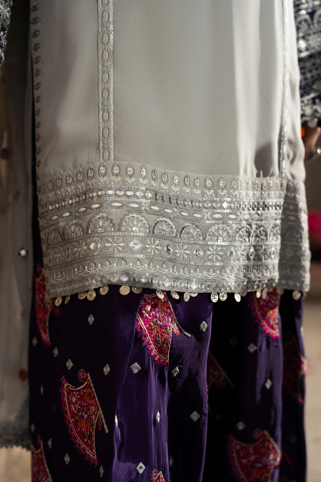 Karma - Saj Dhaj - F-526  Silver & Royal
