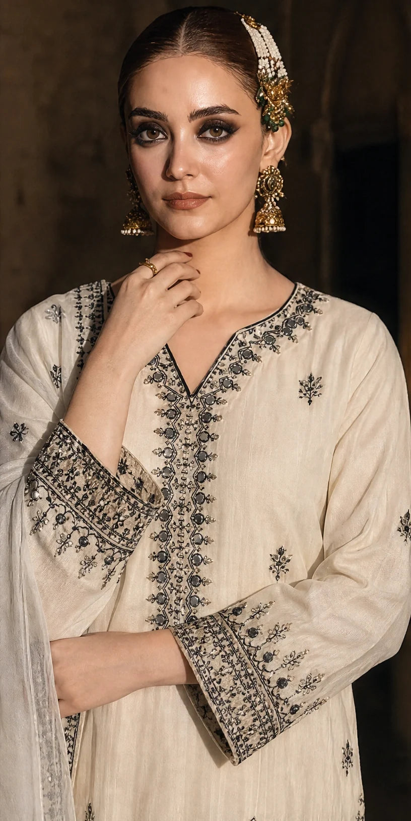 Claira - 3 Piece Embroidered Silk viscose