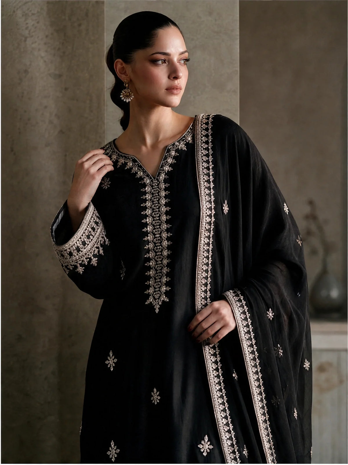 Nocturne - 3 Piece Embroidered Silk viscose