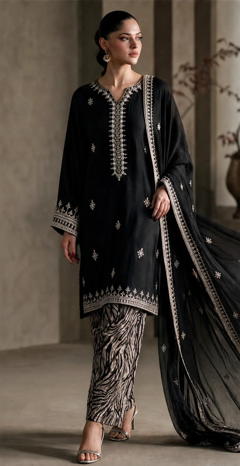 Nocturne - 3 Piece Embroidered Silk viscose