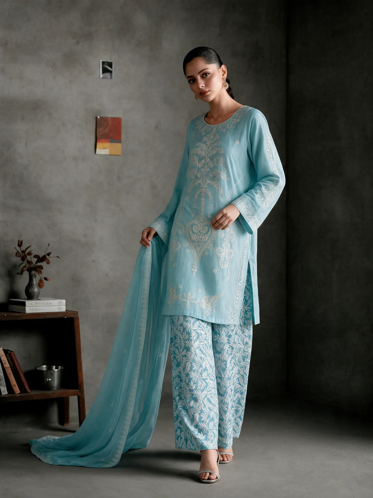 Skylisse - 3 Piece Embroidered Silk viscose