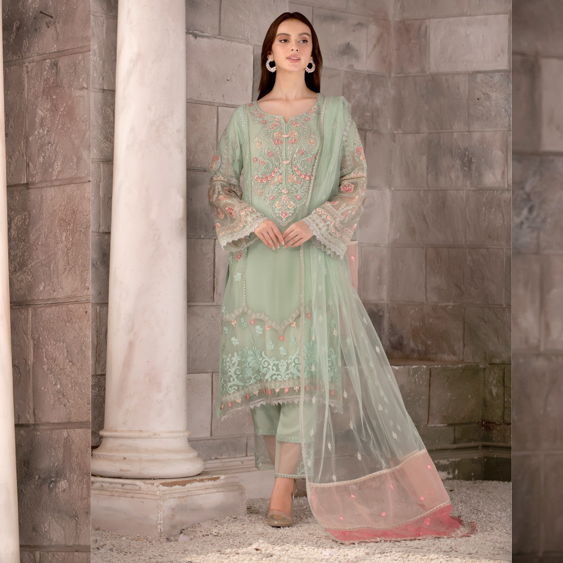 3 Piece Panelled Chiffon Suit - Sherry's wardrobe