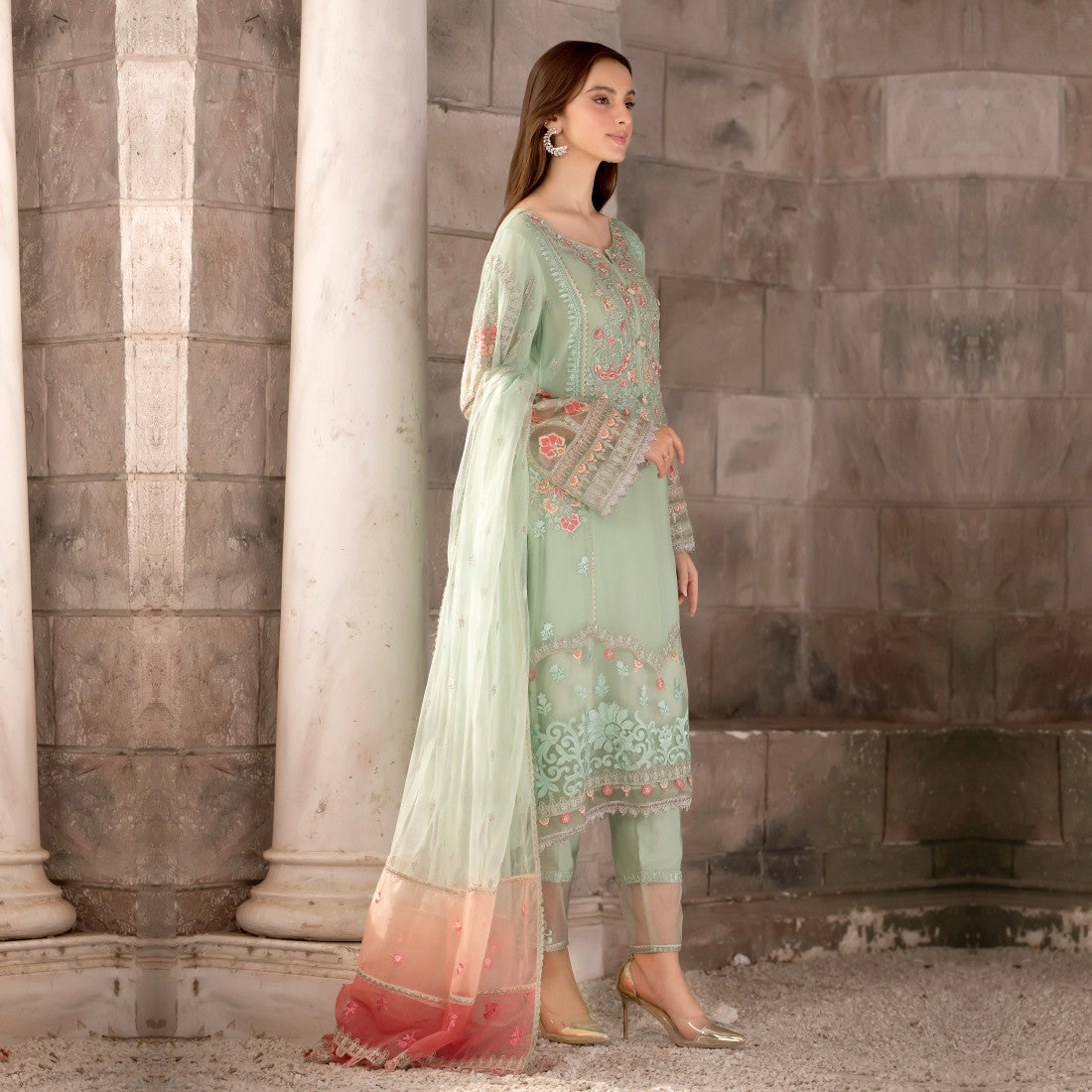 3 Piece Panelled Chiffon Suit - Sherry's wardrobe