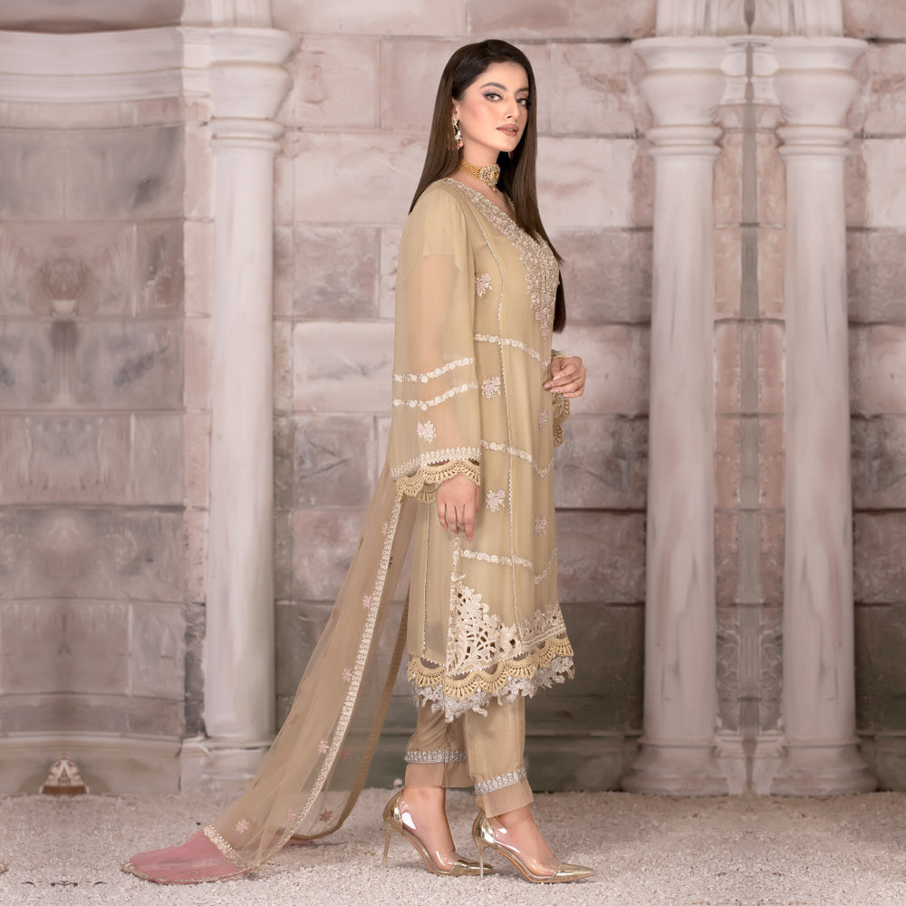 3 Piece Embroidered Chiffon Suit - Sherry's wardrobe