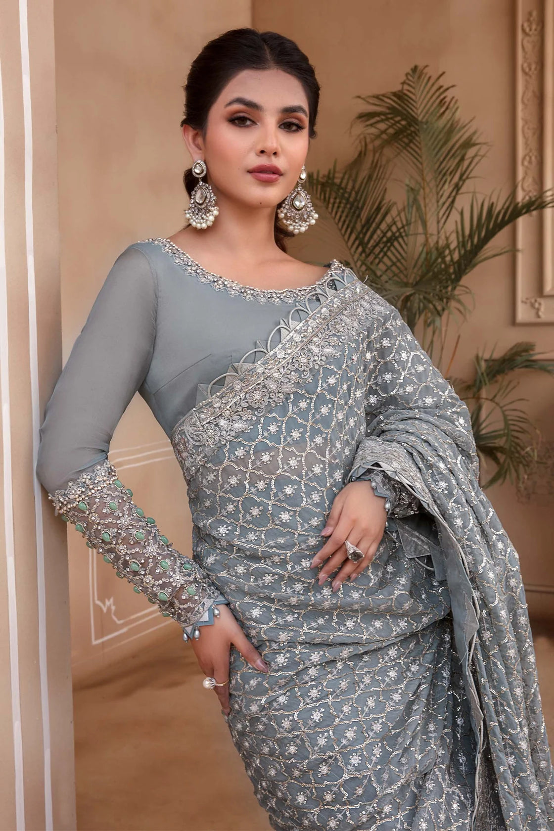 Unstitched MBROIDERED - Blue BD-2602 - Sherry's wardrobe