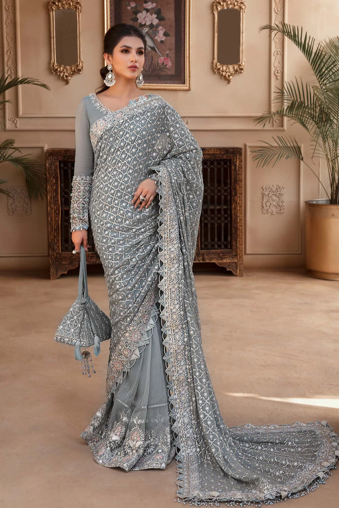 Unstitched MBROIDERED - Blue BD-2602 - Sherry's wardrobe