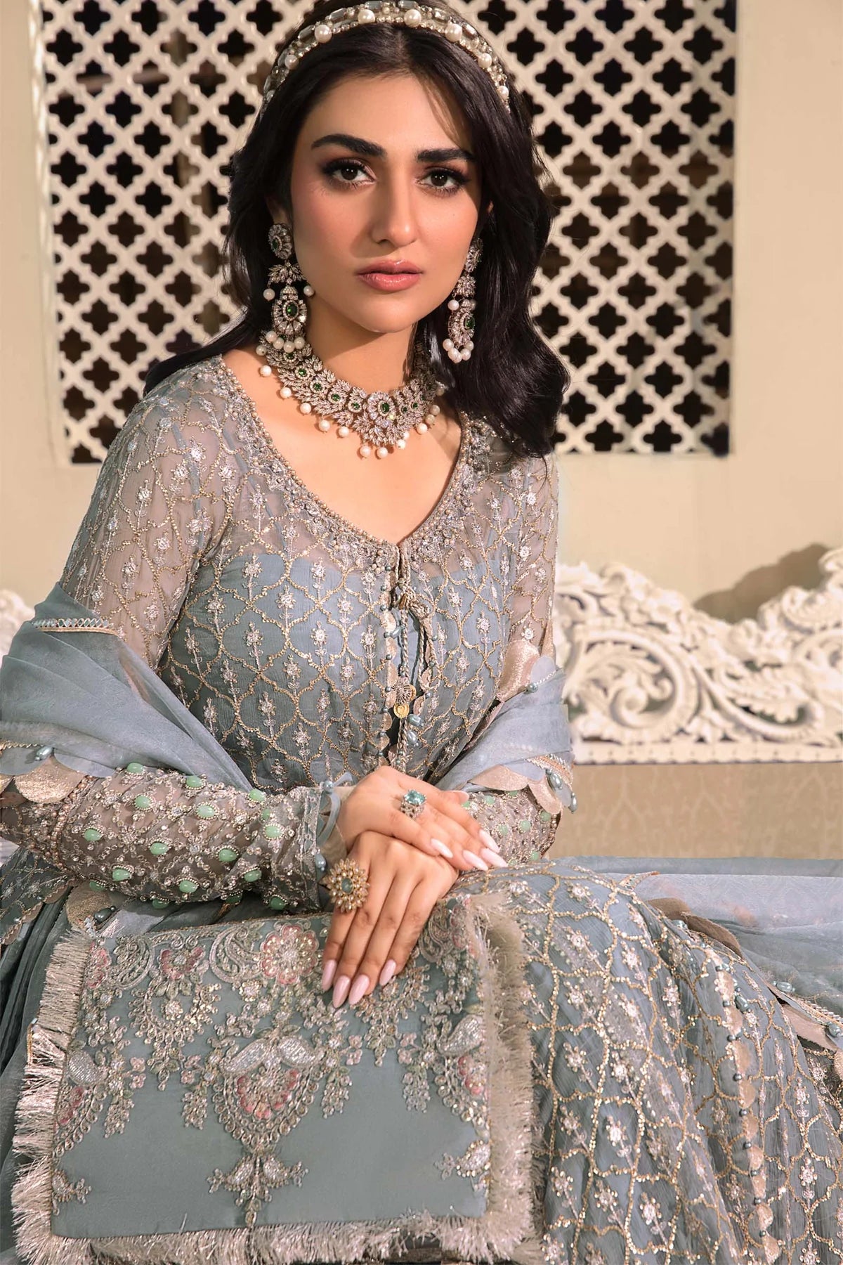 Unstitched MBROIDERED - Blue BD-2602 - Sherry's wardrobe