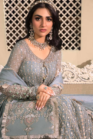 Unstitched MBROIDERED - Blue BD-2602 - Sherry's wardrobe