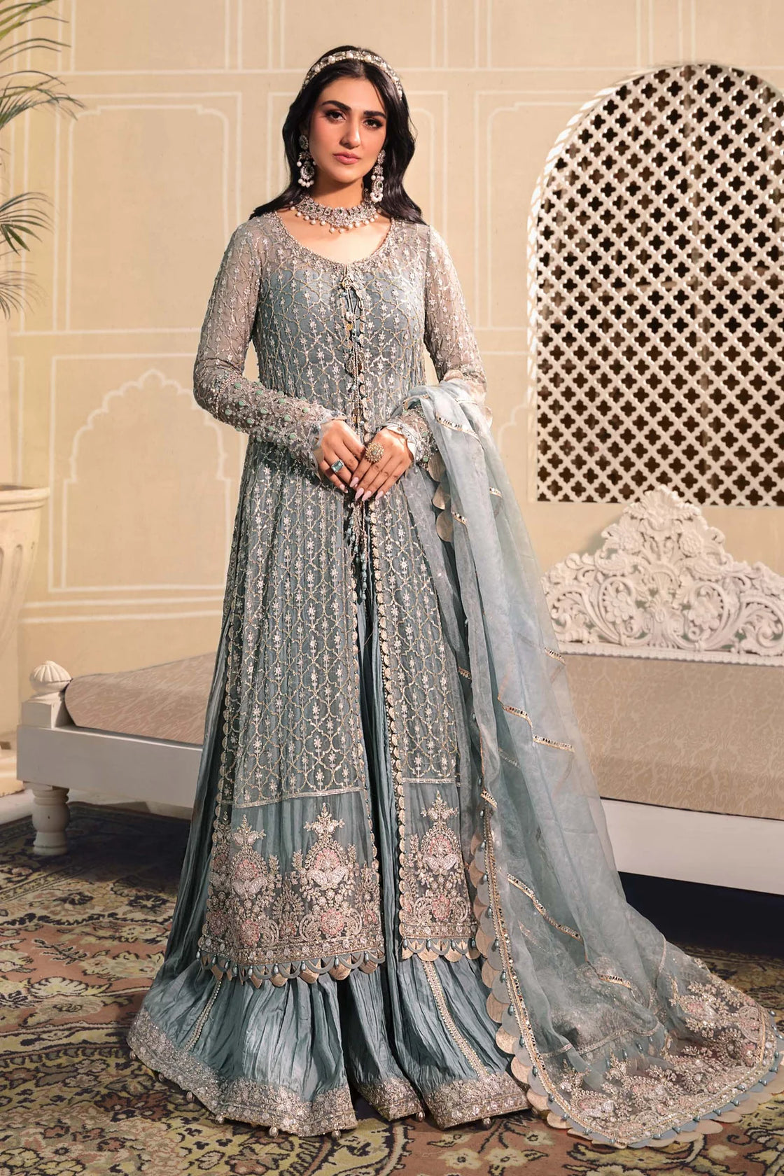 Unstitched MBROIDERED - Blue BD-2602 - Sherry's wardrobe