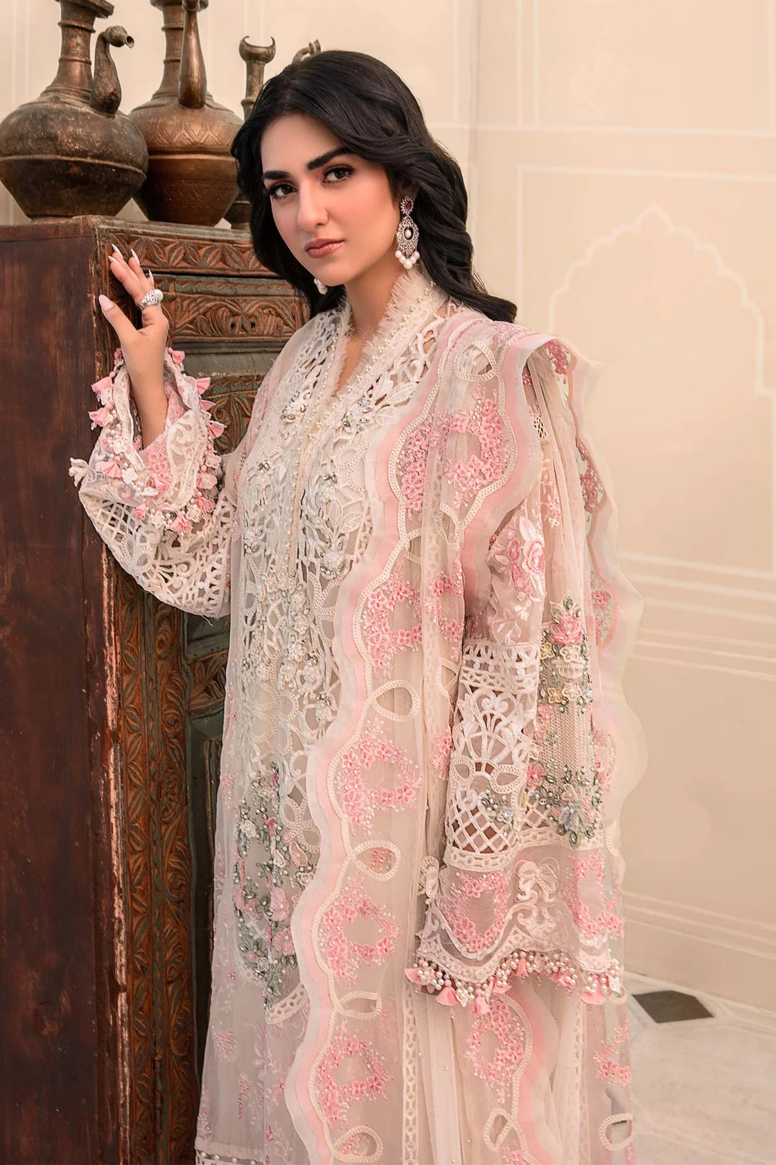 Unstitched MBROIDERED - Off White BD-2604 - Sherry's wardrobe