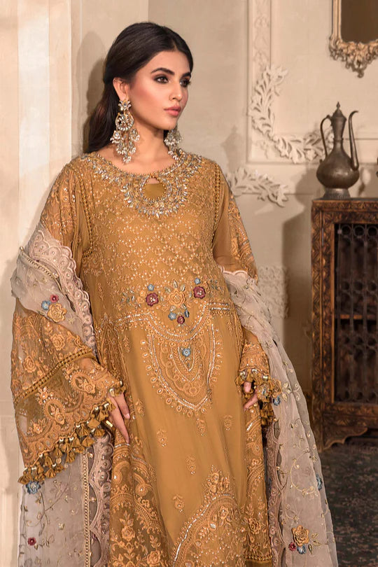 Unstitched MBROIDERED - Mustard BD-2606 - Sherry's wardrobe