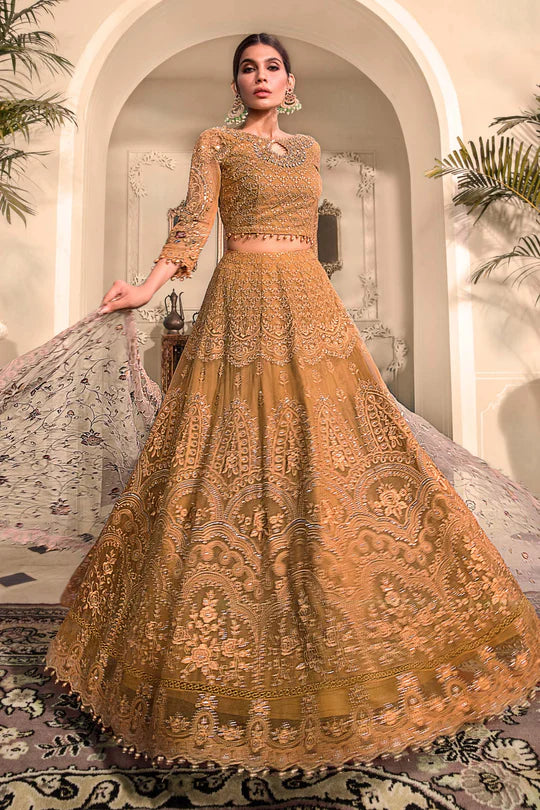 Unstitched MBROIDERED - Mustard BD-2606 - Sherry's wardrobe