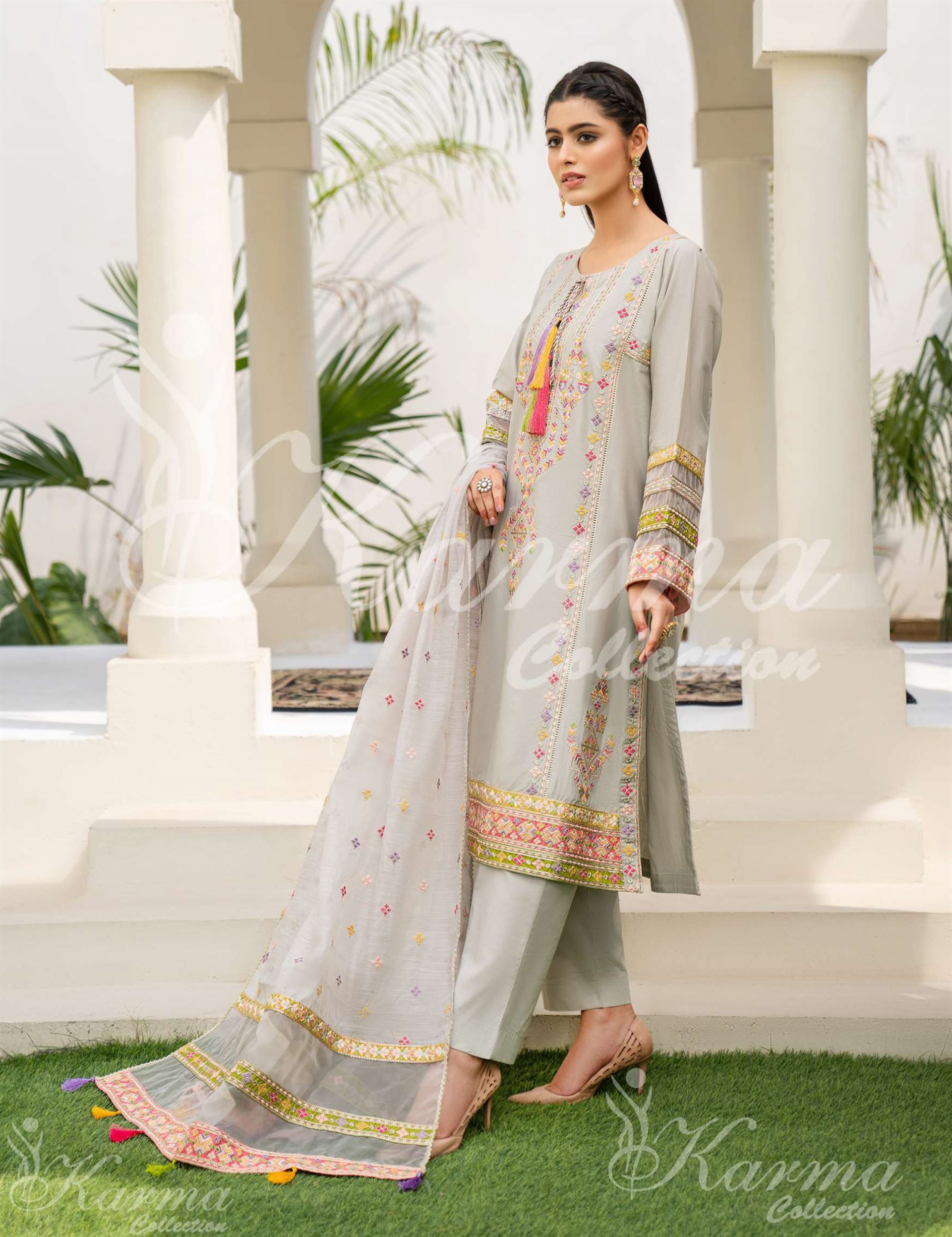 Festive Summer | KCS-1298 GREY - Sherry's wardrobe