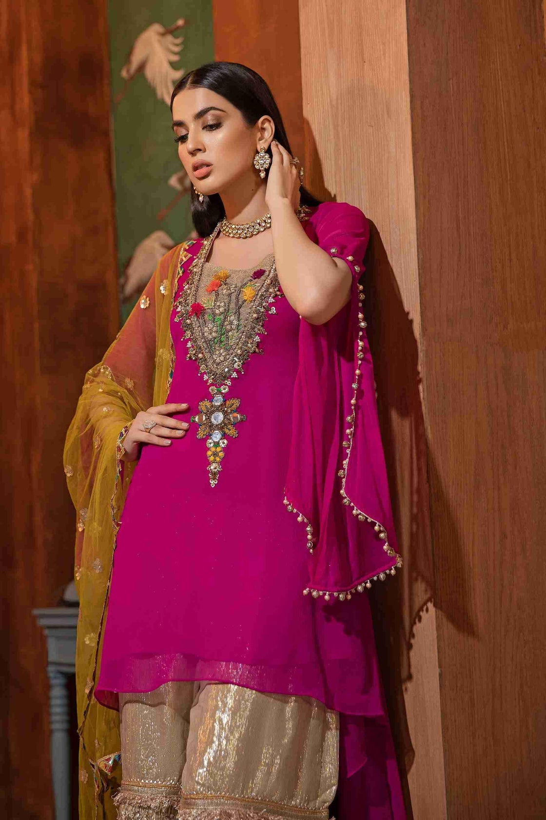 Embroidered Shirt (Hand Embroidered Kora, Dabka, and Gotta work) Buy In pakistan